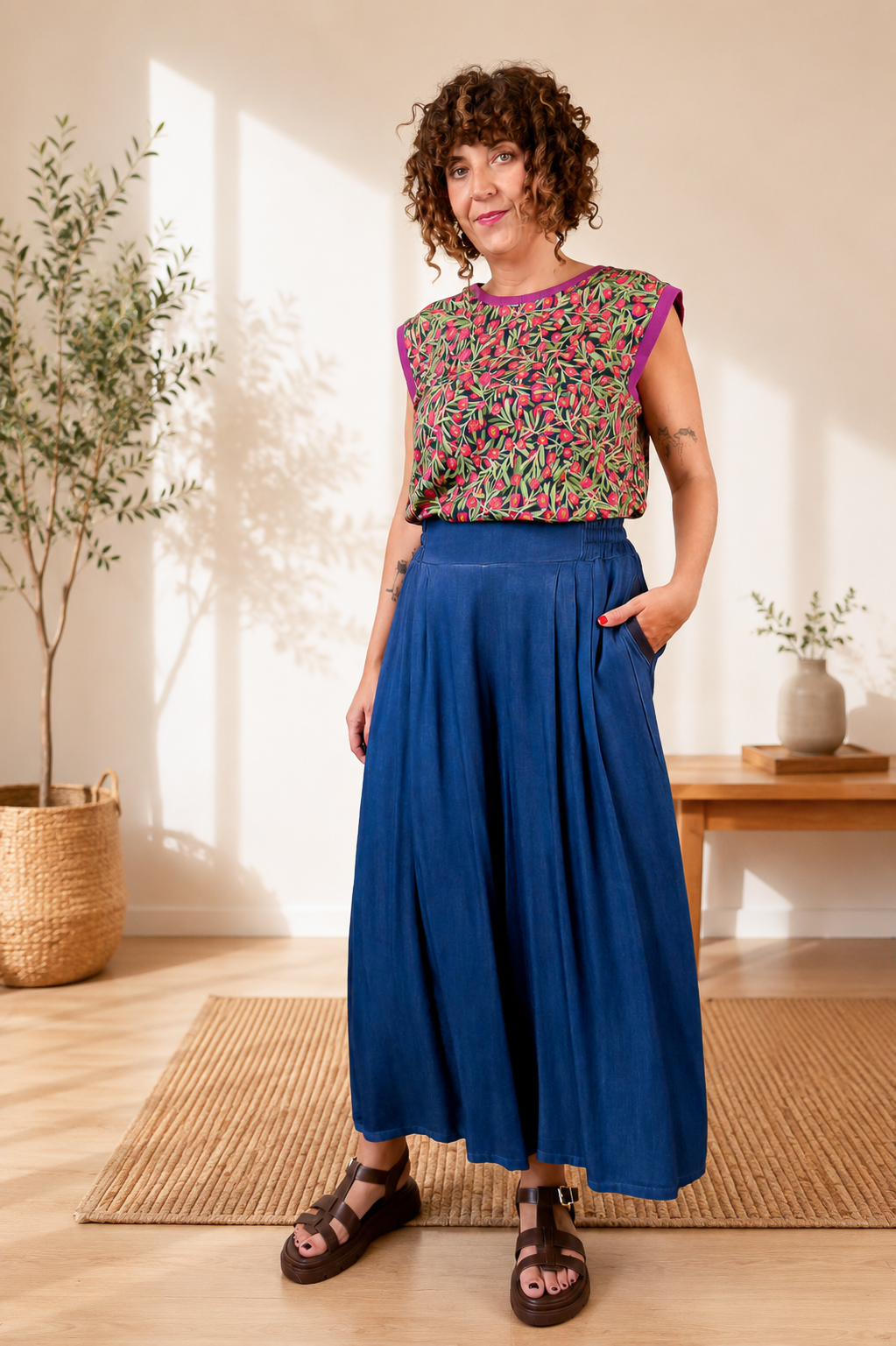 Top Sisa Caja Pink Flowers