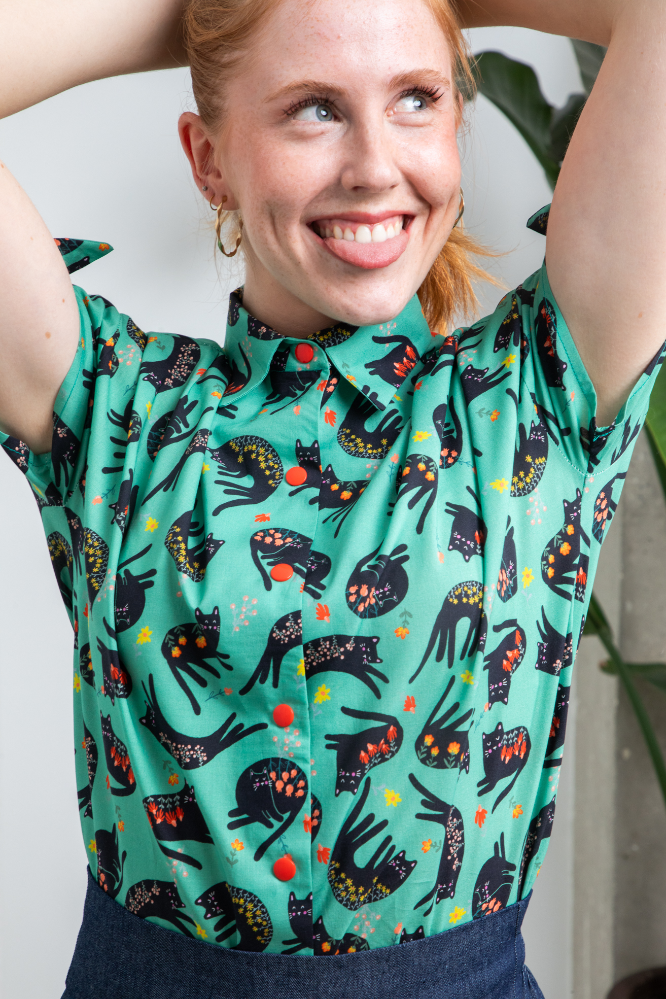 Camisa Cat&Flowers