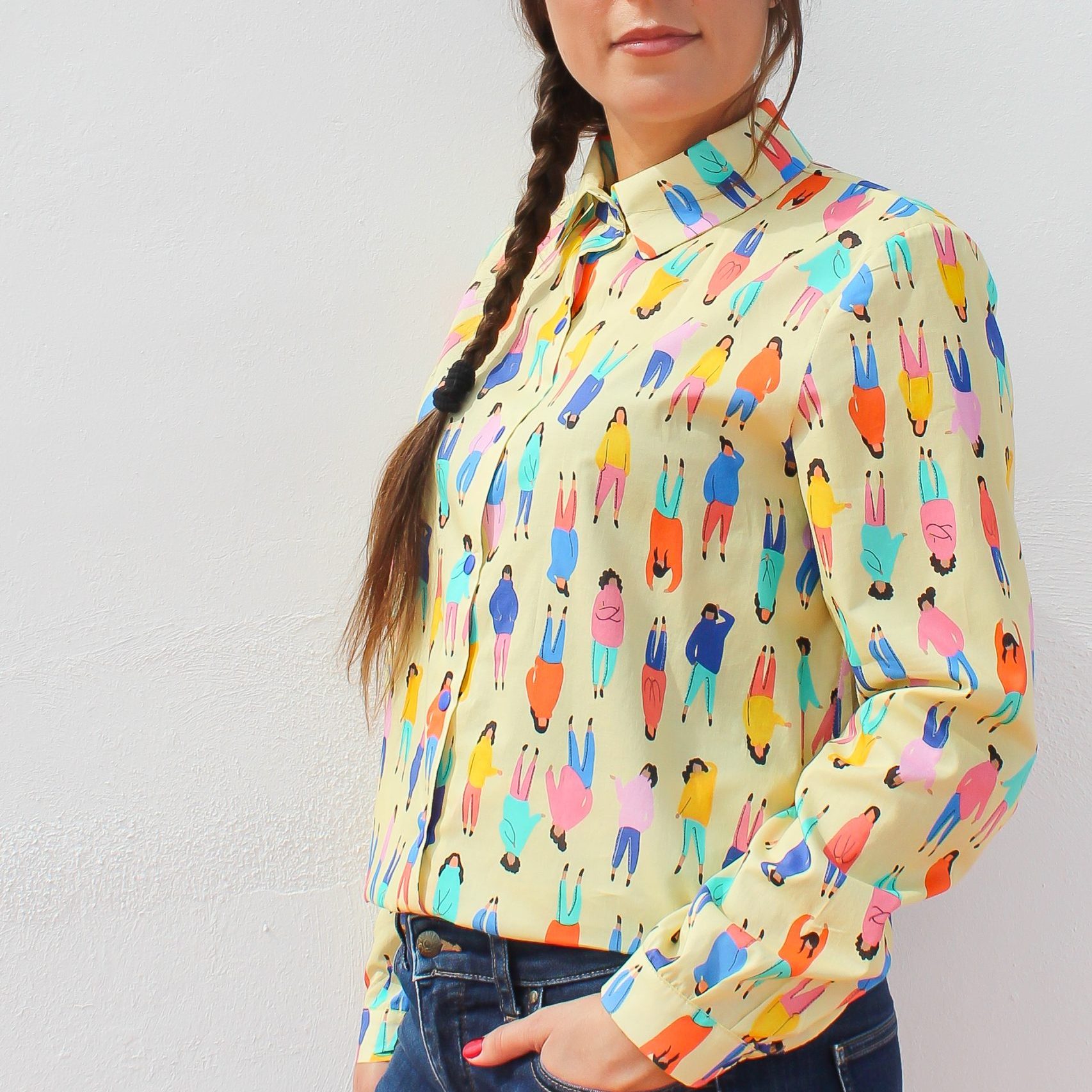 Tela de Voile 100% Algodón Orgánico Sweatshirt People