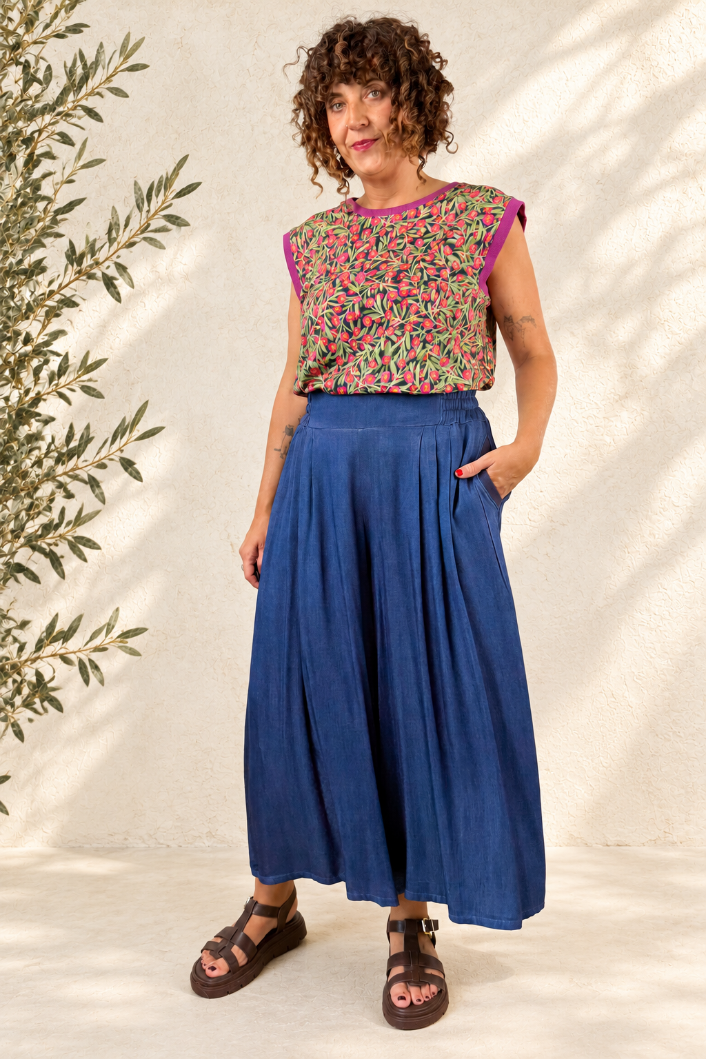 Top Sisa Caja Pink Flowers