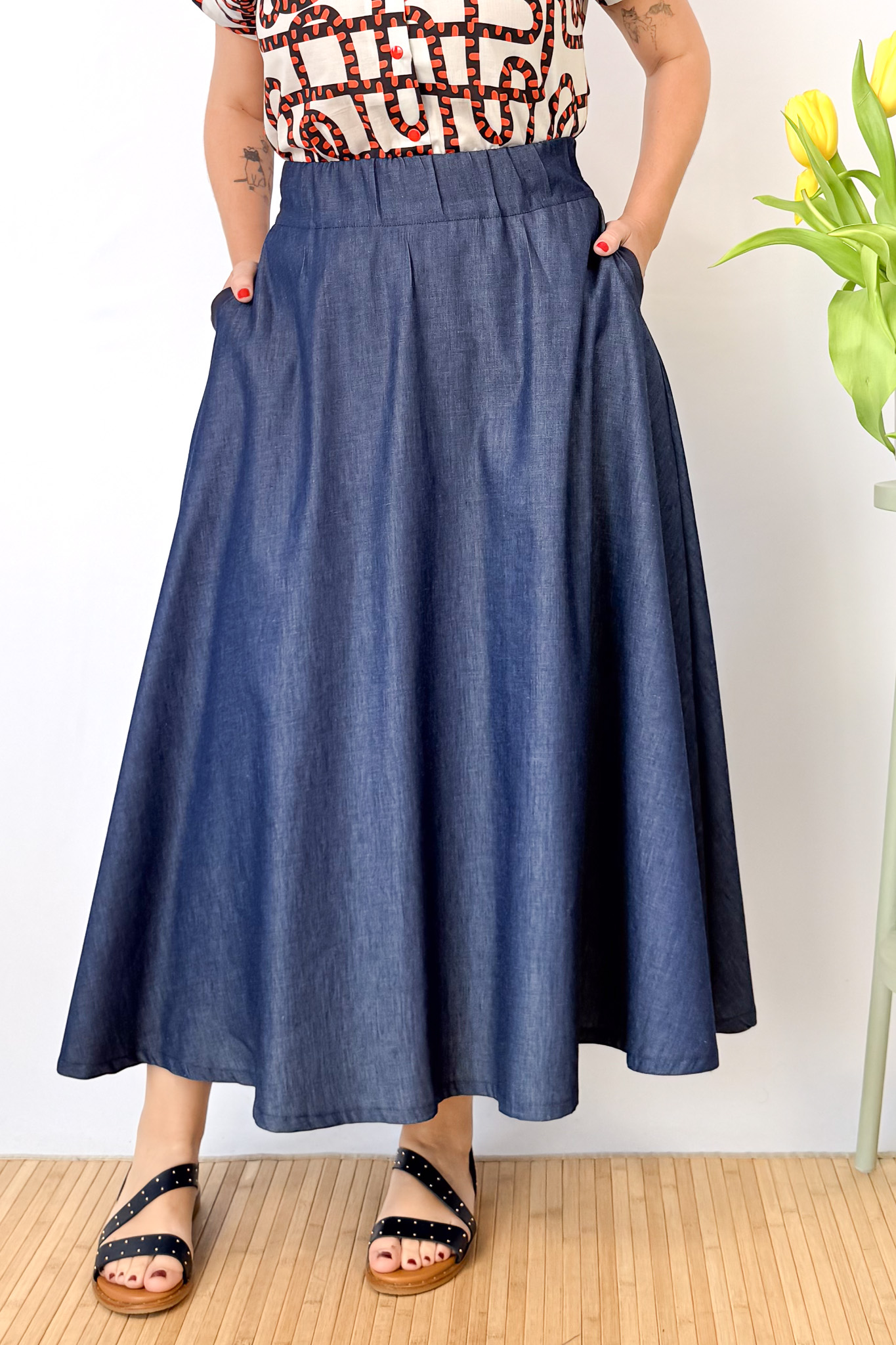 Falda Evasé Denim