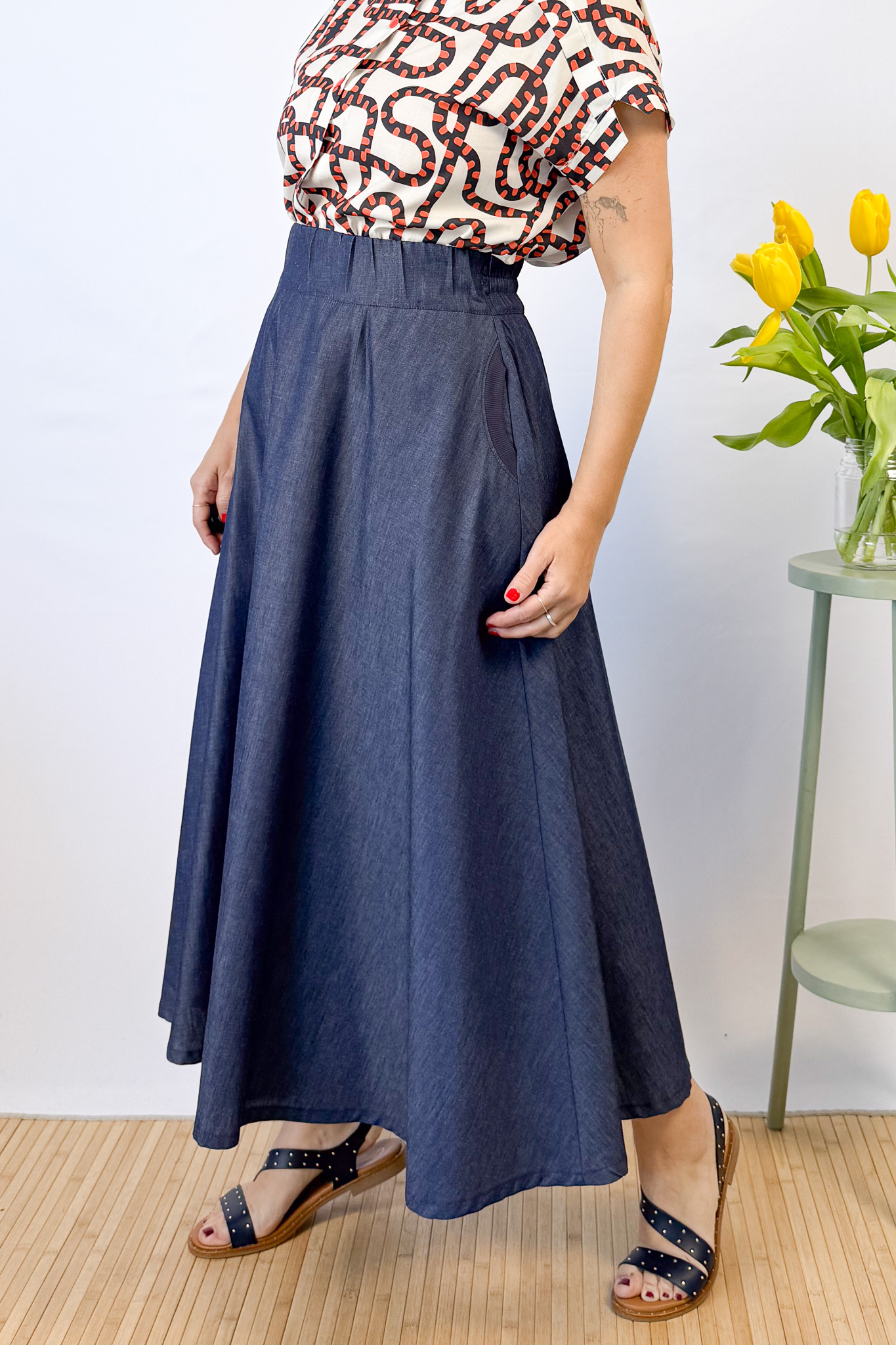 Falda Evasé Denim