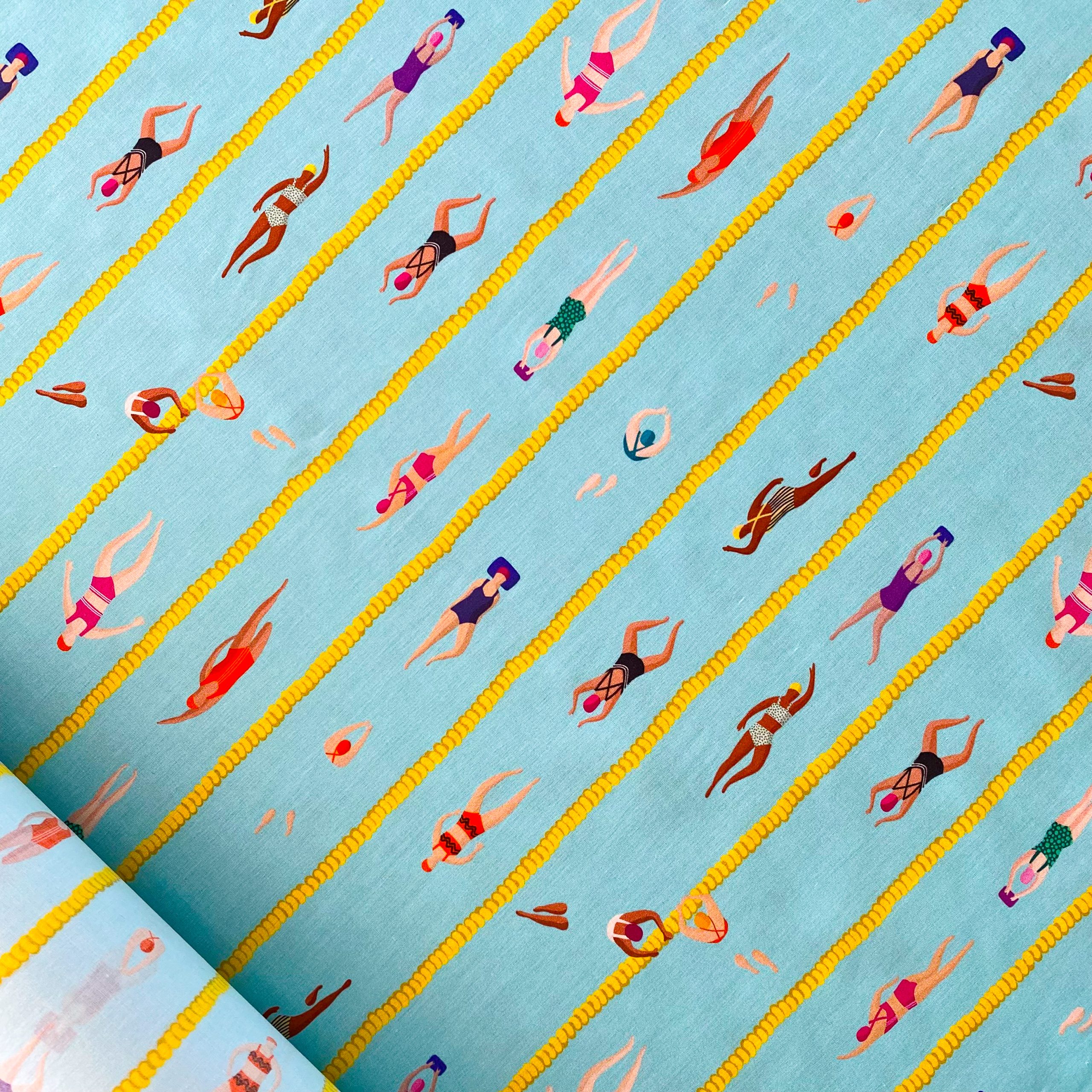 Tela de Voile 100% Algodón Orgánico Swimming Pool