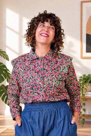 Camisa Solapas Pink Flowers