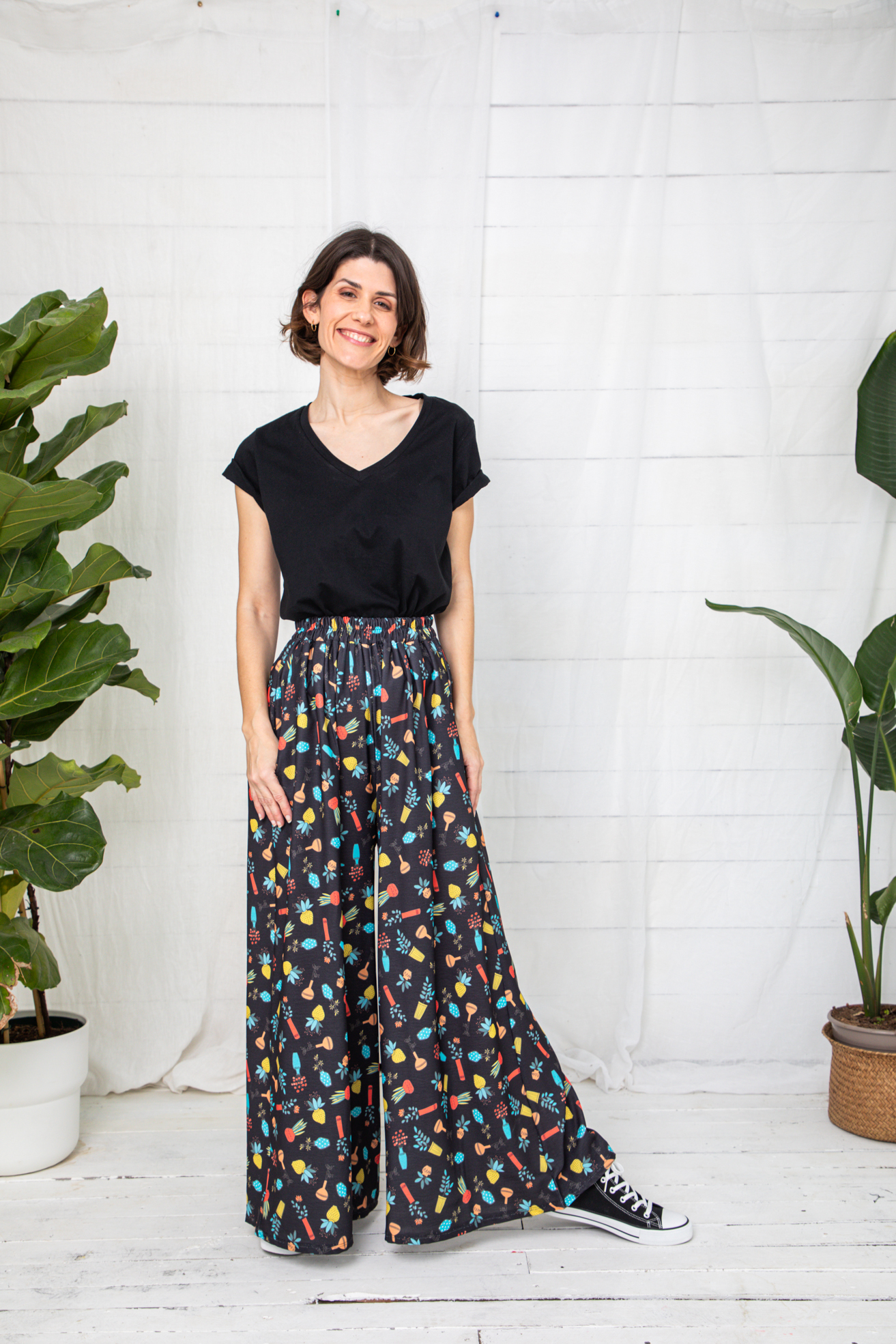 Pantalon Palazzo Flower Vases