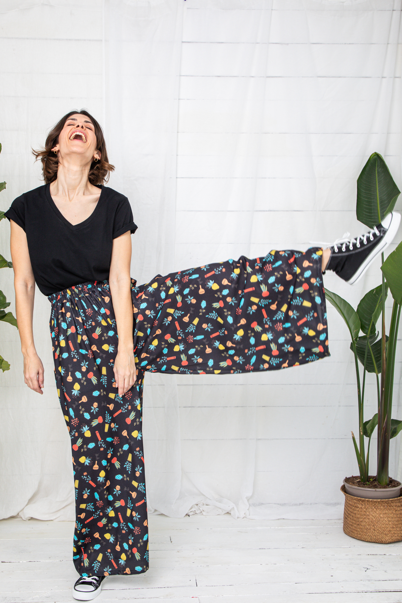 Pantalon Palazzo Flower Vases