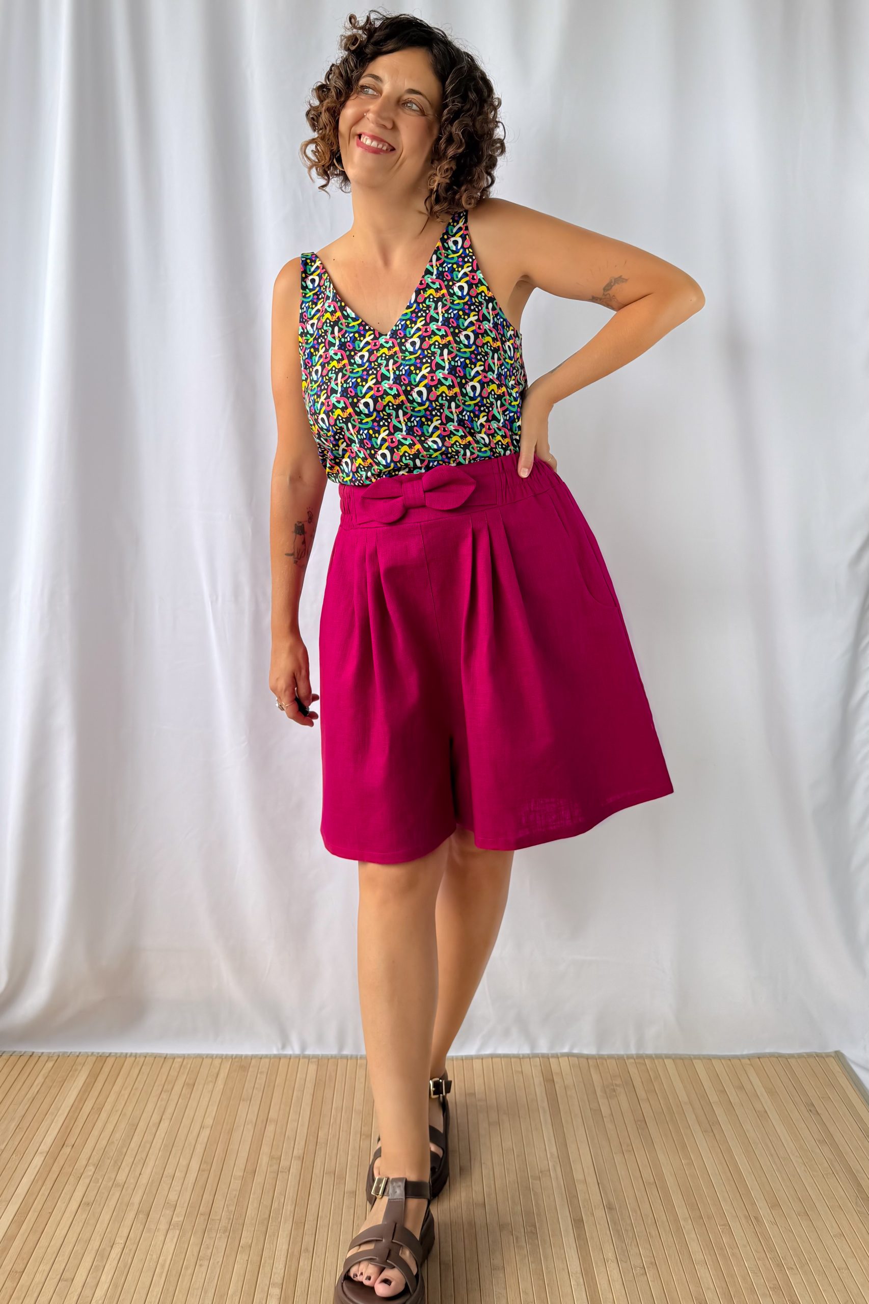 Short Lino Magenta