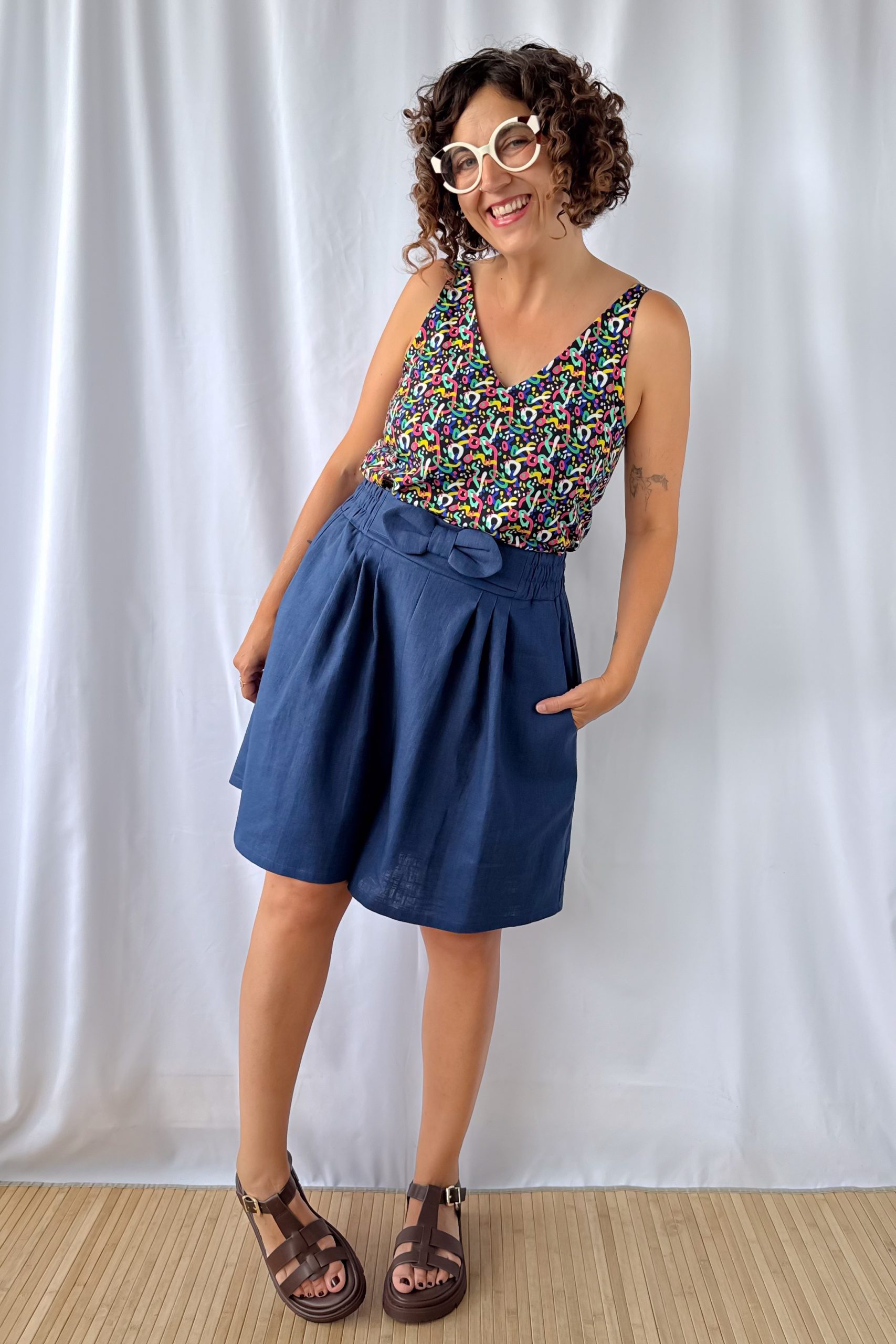 Short Lino Azul Marino