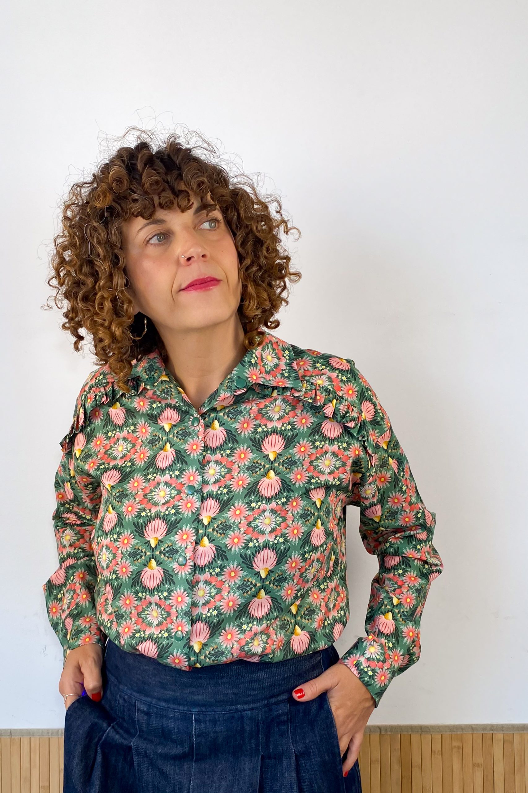 Camisa Volantes Pink Bloom