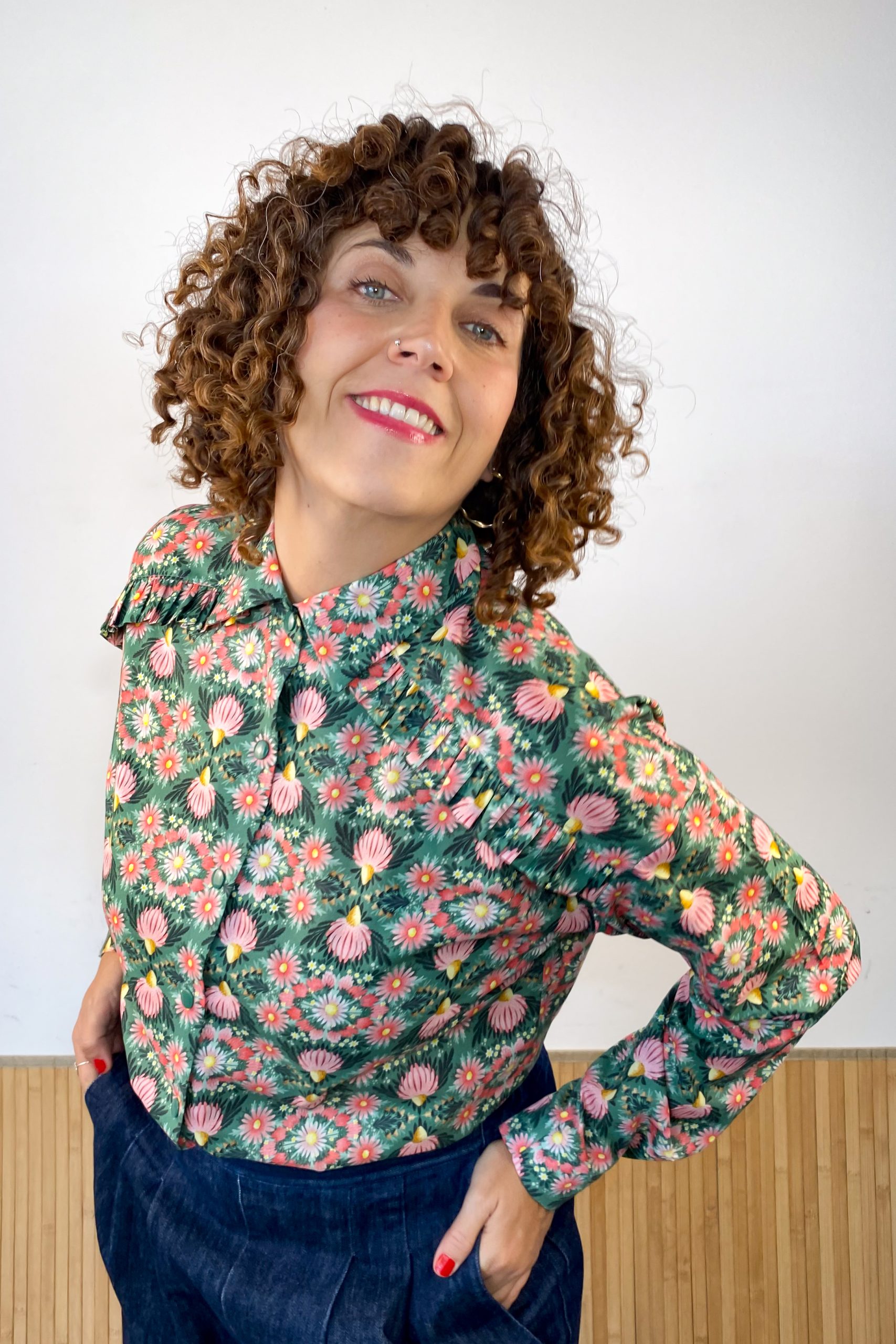 Camisa Volantes Pink Bloom