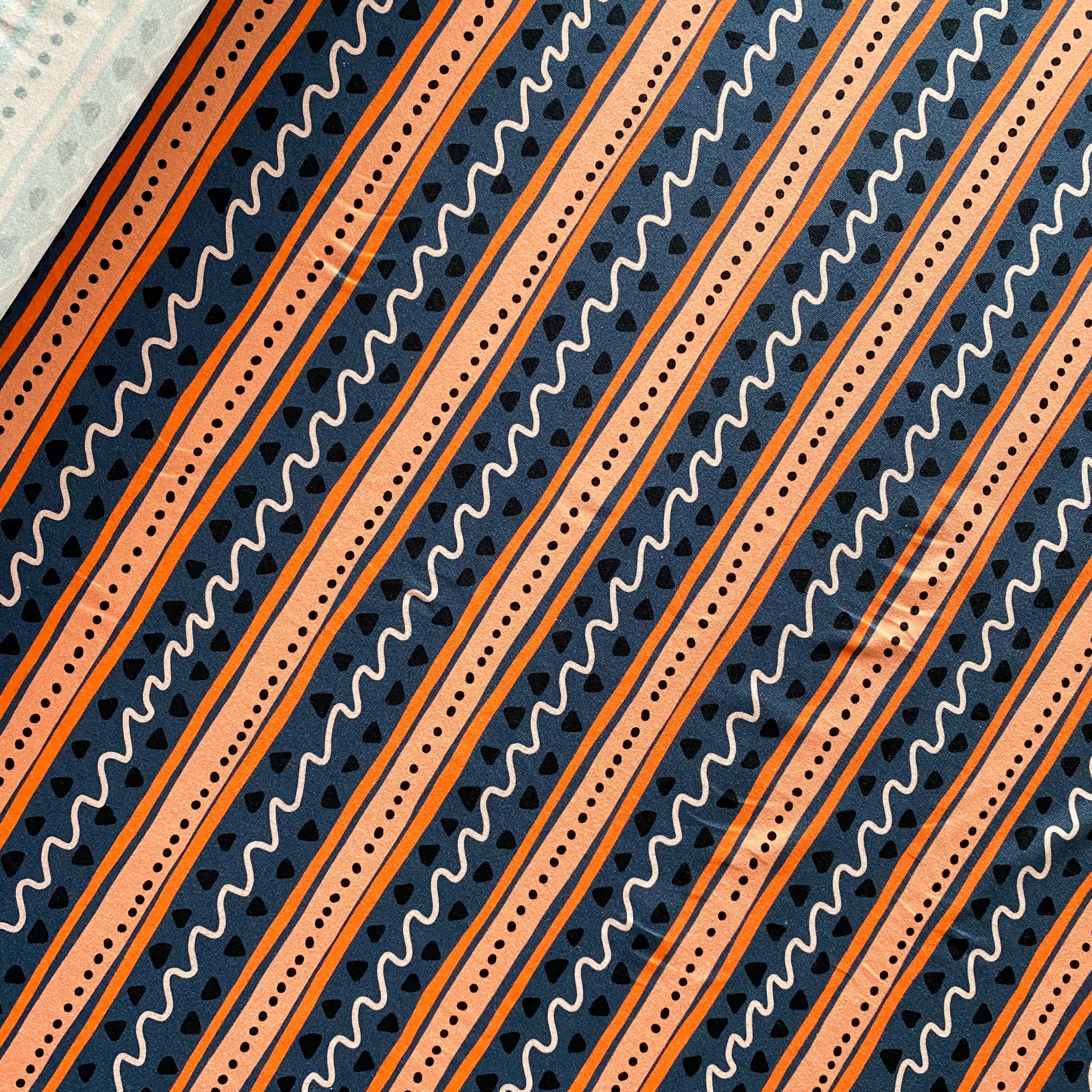 Tela Punto de Algodón Orgánico Waves & Stripes